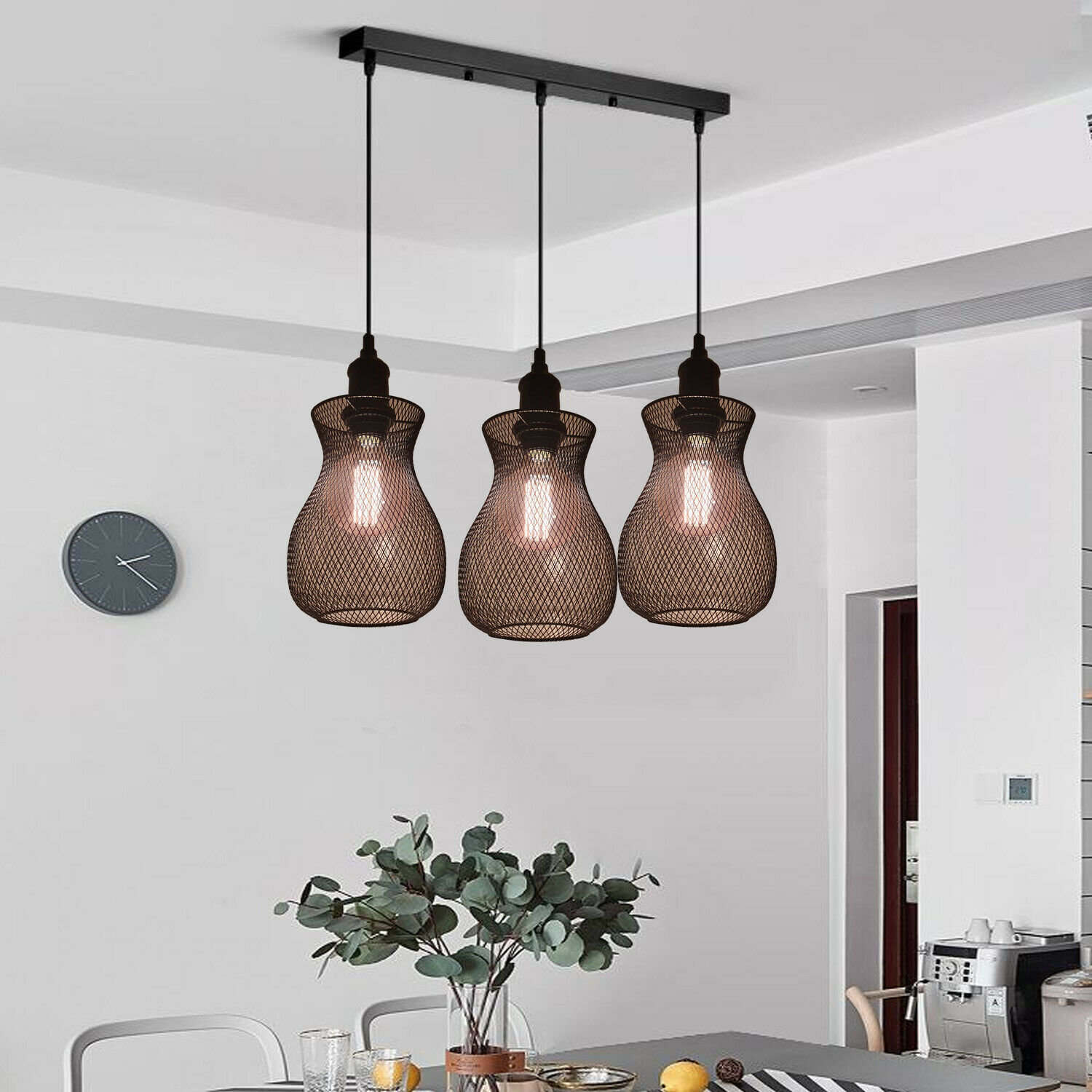 Borough Wharf Schuman 3 Light Kitchen Island Teardrop Pendant