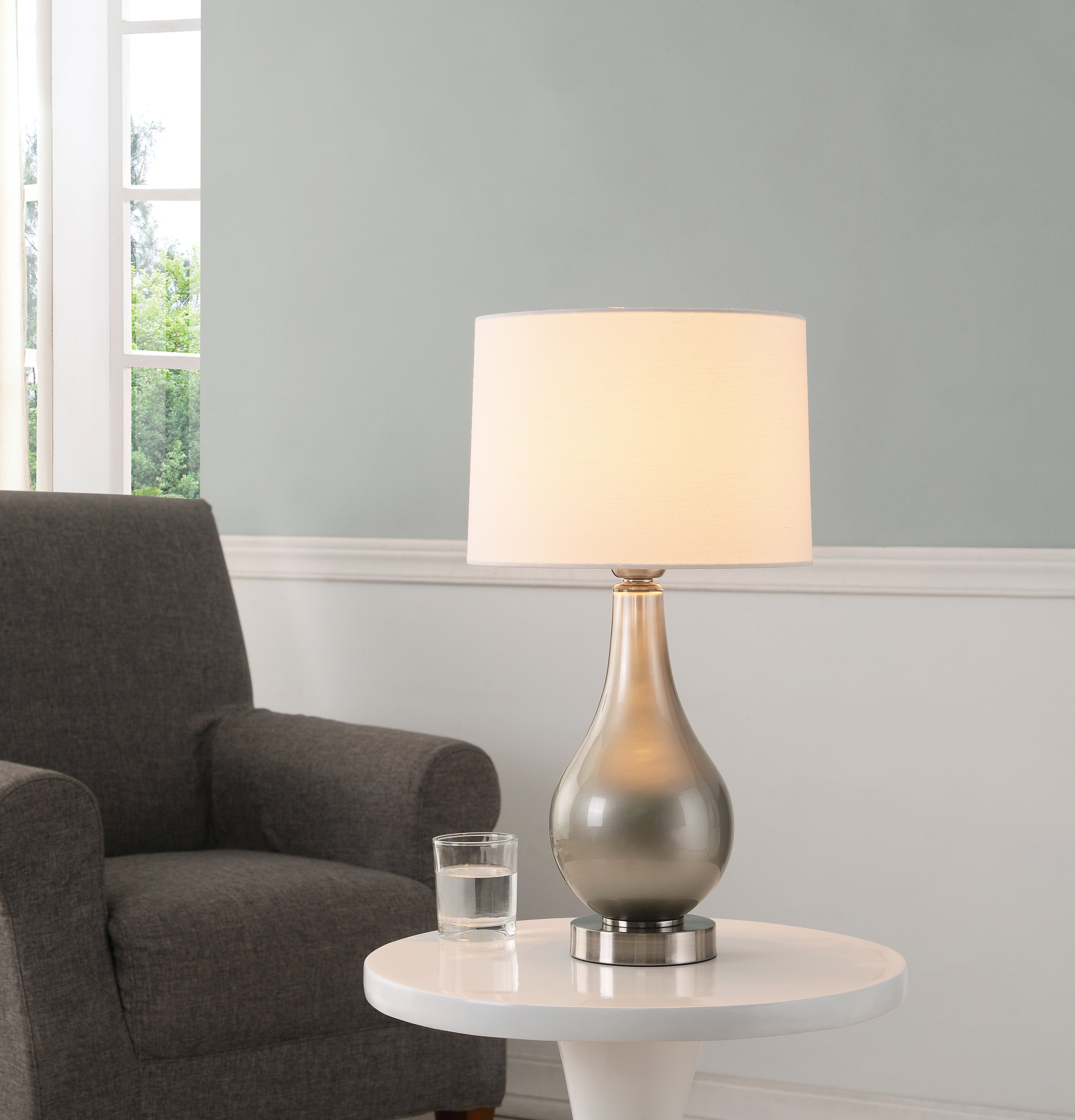 silver table lamps living room
