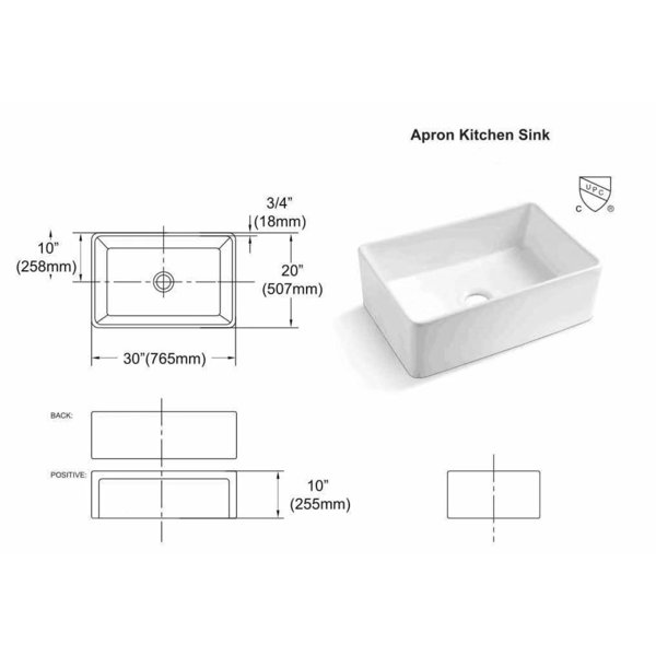 Bathlet 30 L X 20 W Farmhouse Kitchen Sink With Strainer Reviews Wayfair