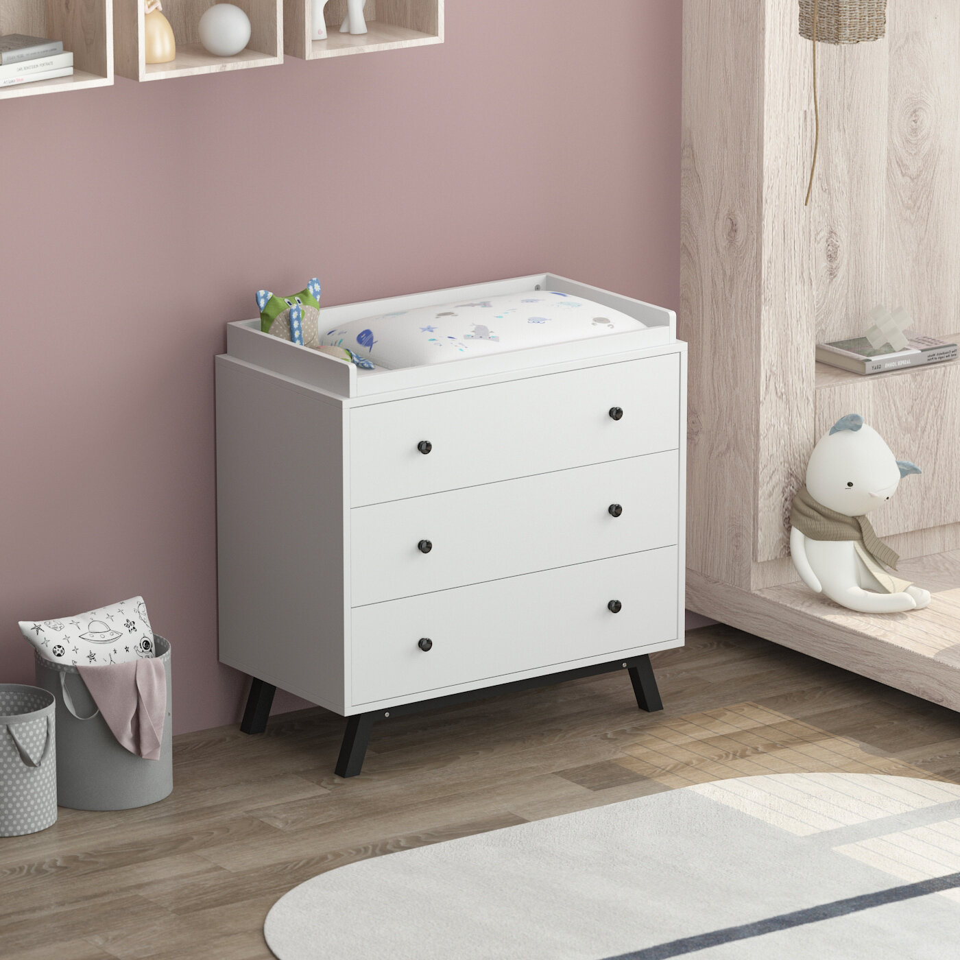 Red Barrel Studio 3 Drawer Changing Topper Dresser With Changing Top Changing Table Dresser Nursery Chest Of Drawers Fits Standard Size Baby Changing Pad Wayfair