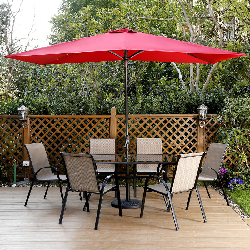 Freeport Park Harworth 10 X 6 5 Rectangular Market Umbrella Reviews Wayfair