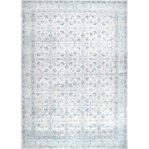 Navarrete Ivory & Cream/Blue Area Rug