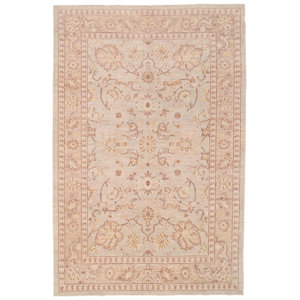 Vegetable Dye Hand-Knotted Gray / Ivory Area Rug