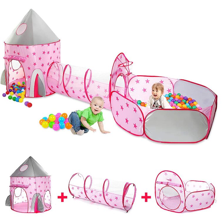 Crawling Channel Three-in-one Childrens Tent，Play Tent，Kids Tent Three-in-one Children's Tent，Play Tent，Kids Tent Bunfunny Yurt Toy Tent Ball Pool 
