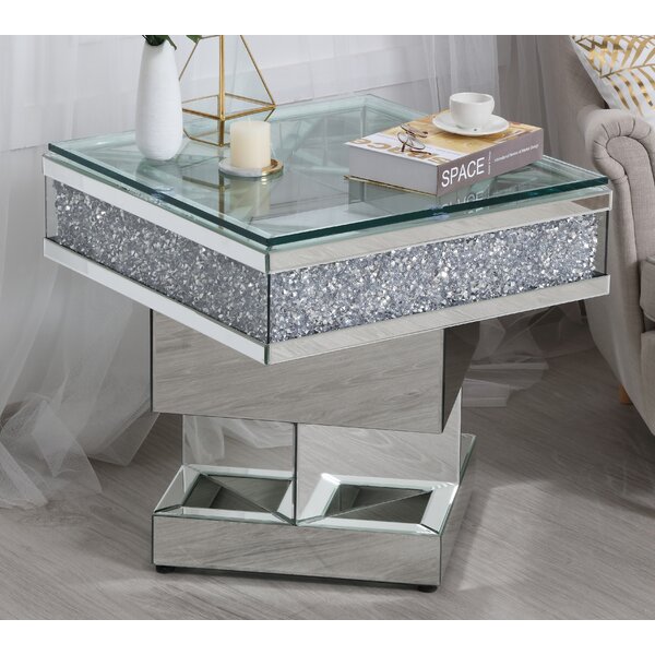 wayfair mirrored end tables