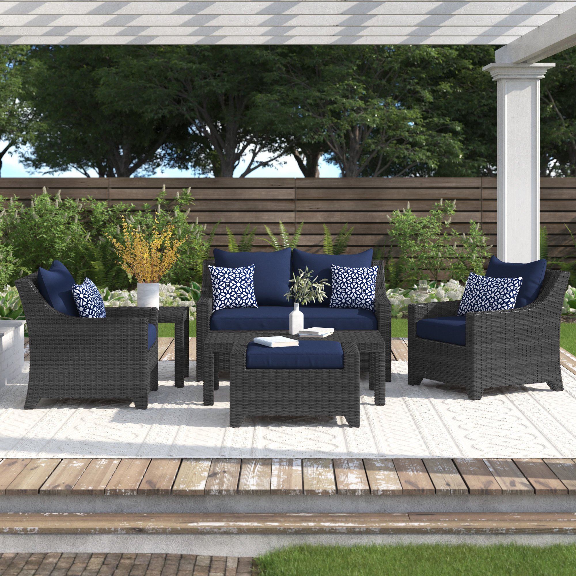 northridge 9 piece dining set with sunbrella cushions