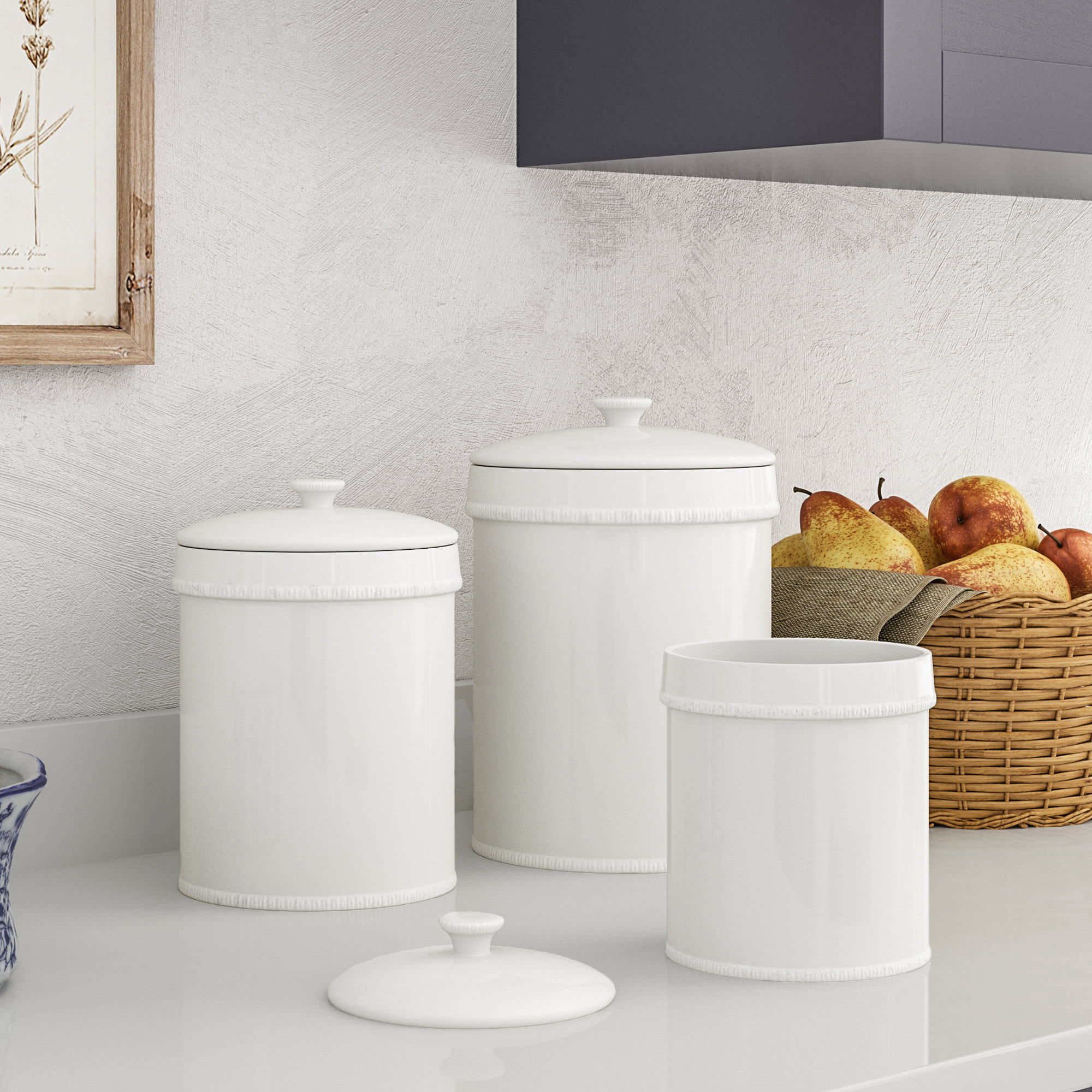 Kitchen Ceramic Canister Sets Wayfair Bianca 3 Piece Kitchen Canister Set