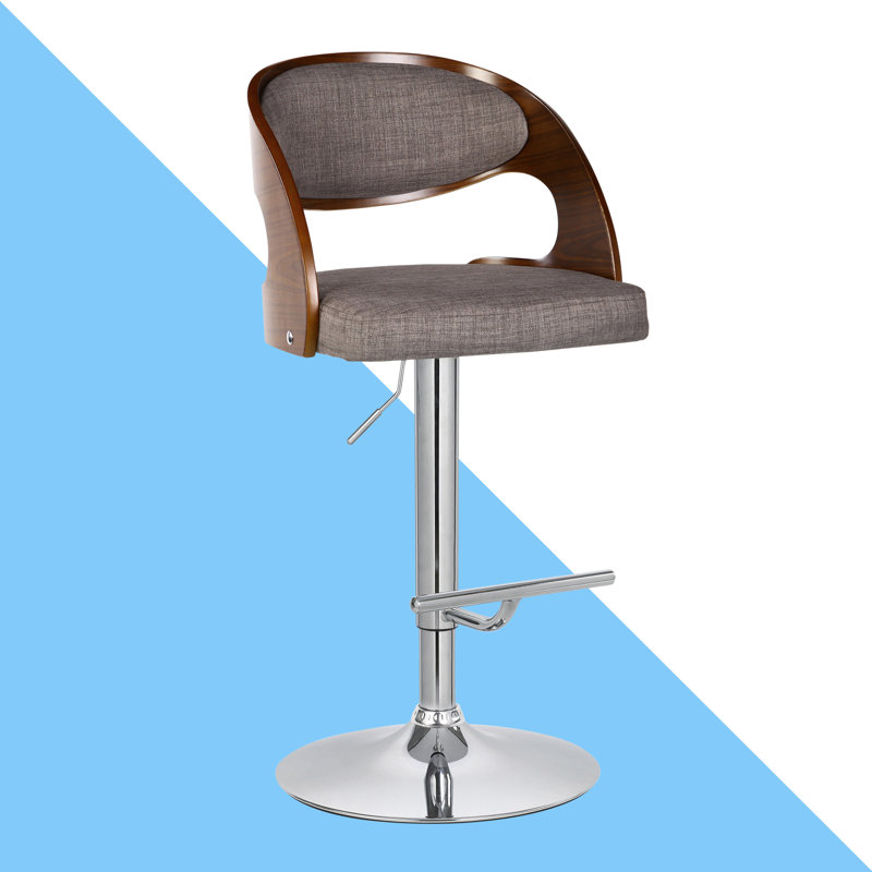 Hashtag Home Ace Swivel Solid Wood Adjustable Height Bar Stool