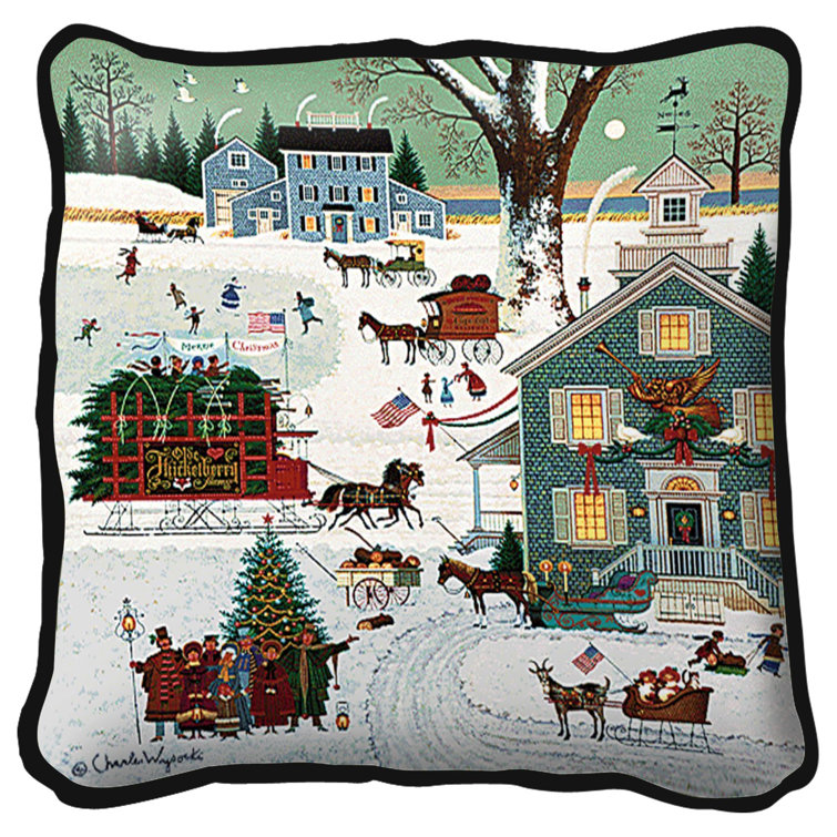 cape cod embroidered pillow