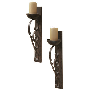 2 Piece Set Twisted Pillar Metal Sconce (Set of 2)