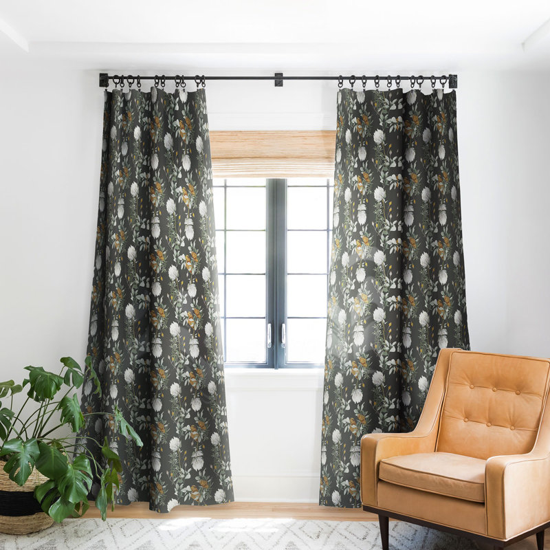 Iveta Abolina Helaine Night 1pc Blackout Window Curtain Panel Size per Panel: 50" W x 84" L