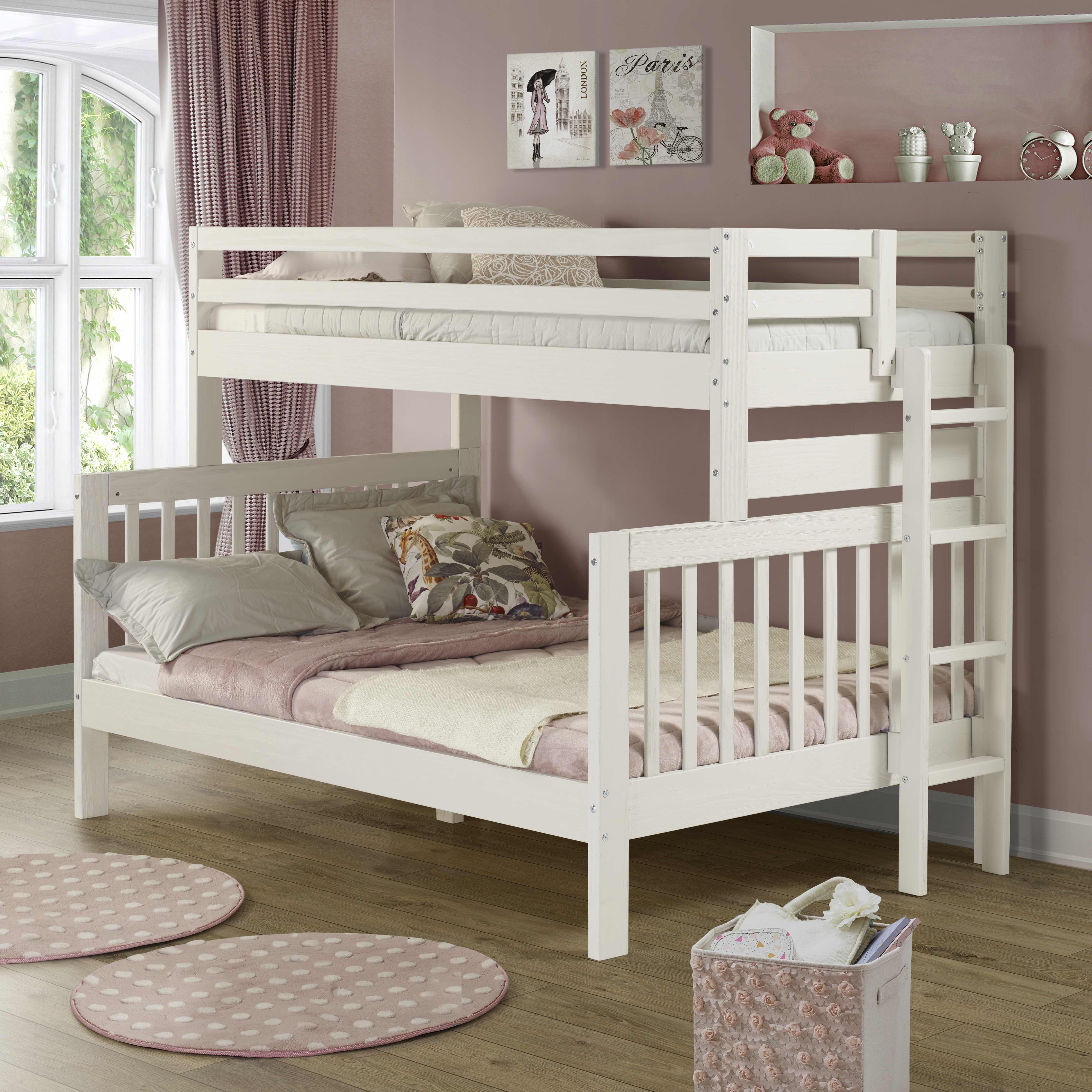 pink twin over full bunk bed