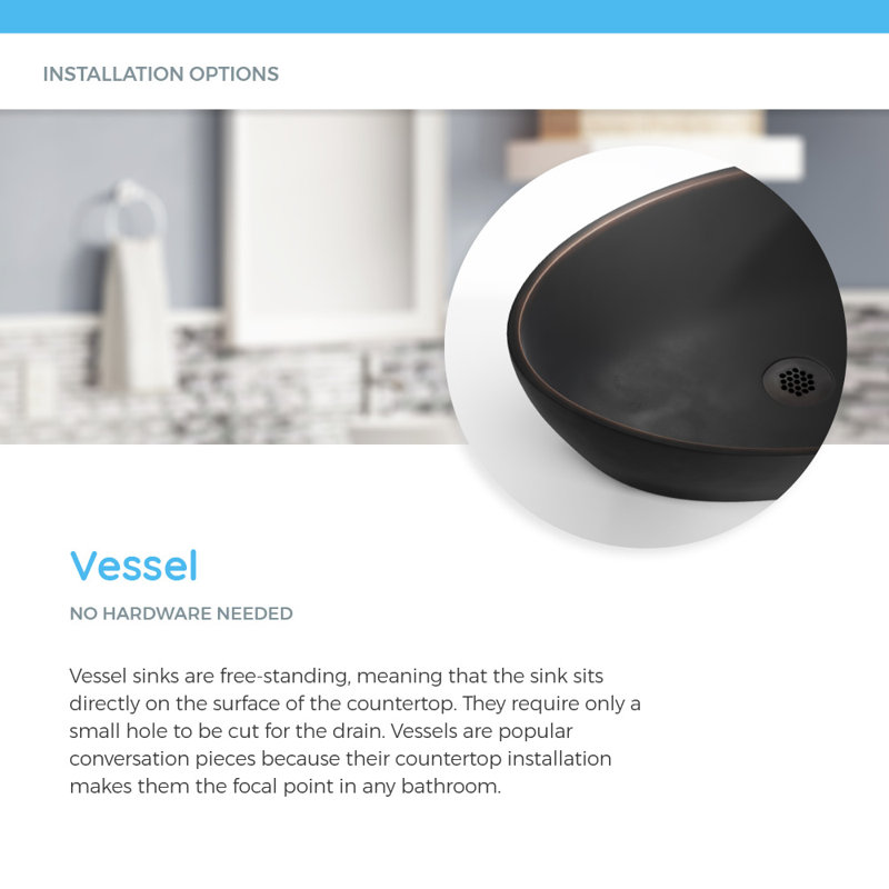Mrdirect Bronze Circular Vessel Bathroom Sink With Faucet And