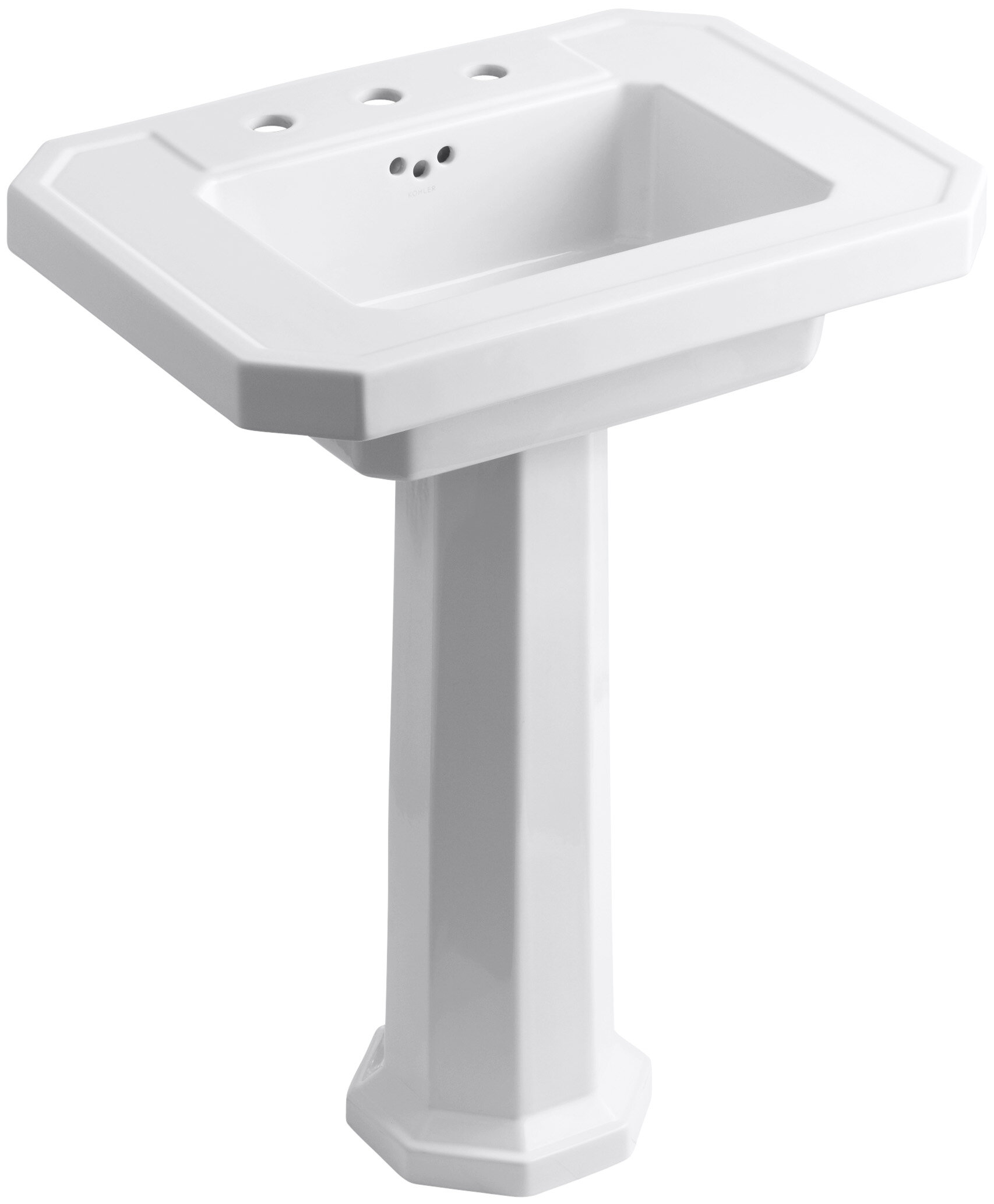 Kathryn Ceramic 27 Pedestal Bathroom Sink With Overflow