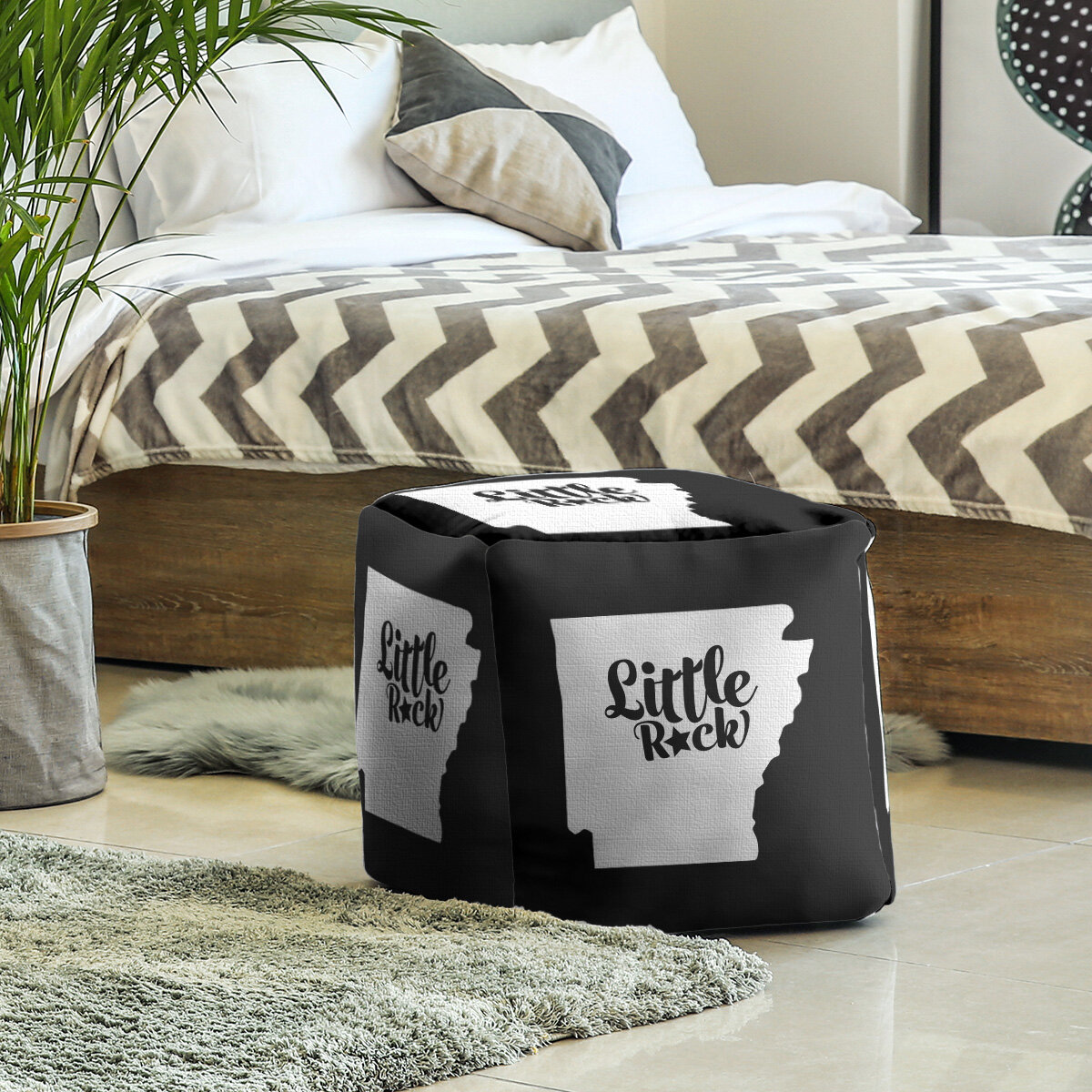 Little Rock Arkansas Cube Ottoman