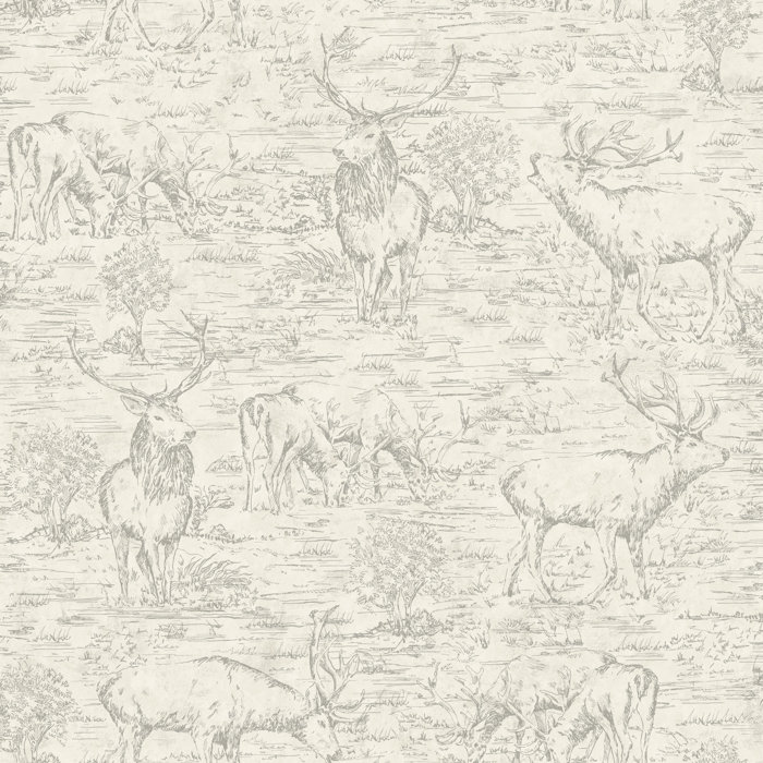 Millwood Pines Kelton Stag Toile 33 L X 20 5 W Wallpaper Roll