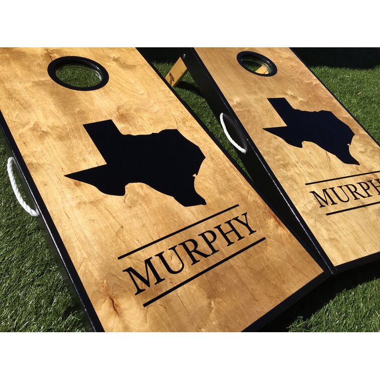 Custom Stained Personalized Cornhole Boards Set with Bags 