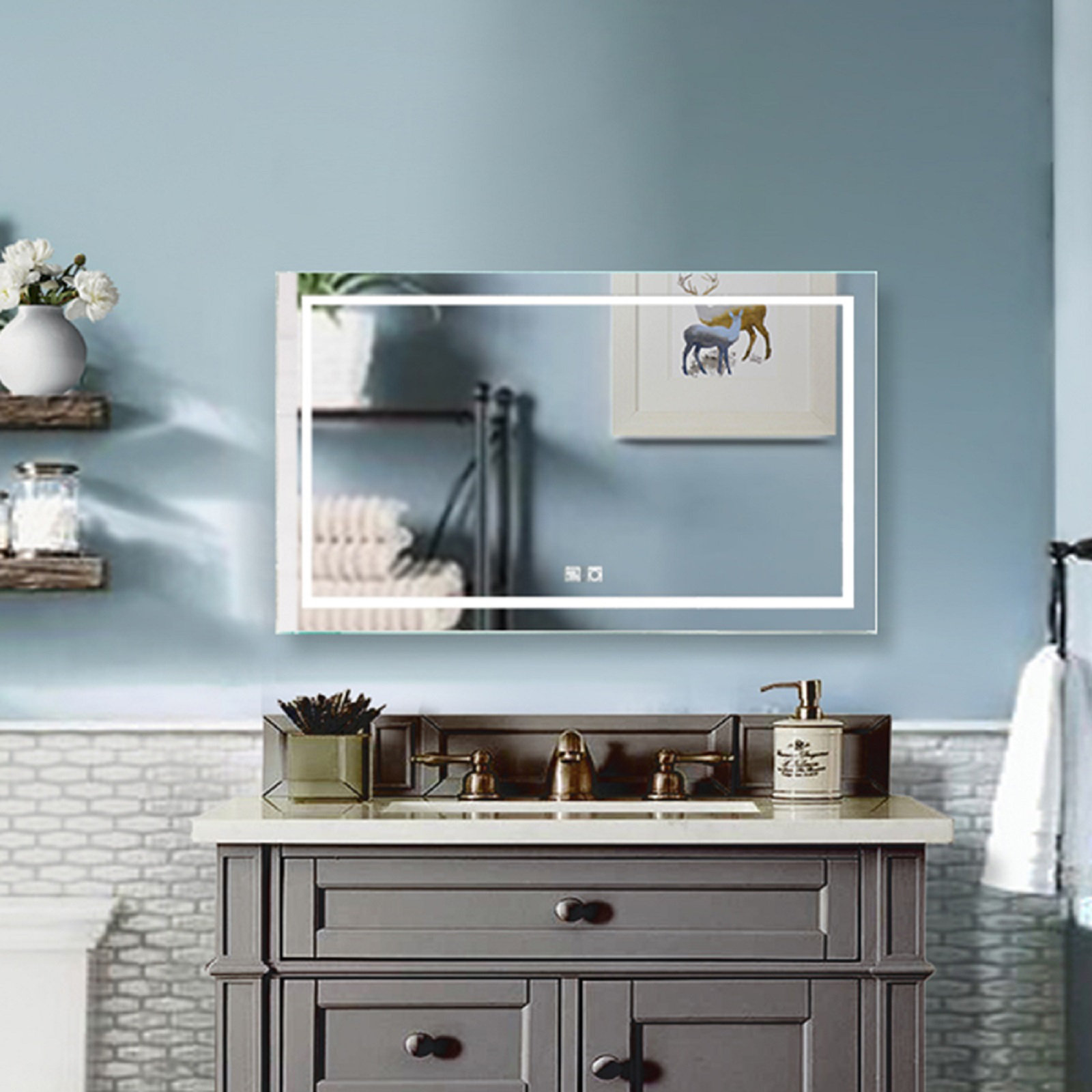 Es Diy Frameless Lighted Bathroom Vanity Mirror Wayfair