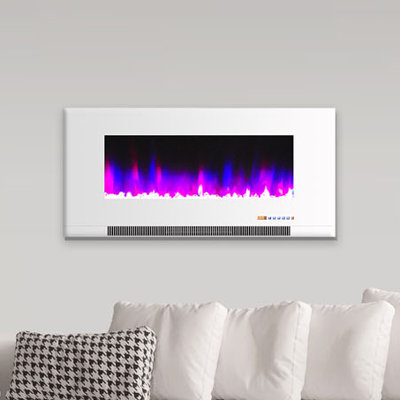 Bever Crystal Rock Display Wall Mounted Electric Fireplace Ebern