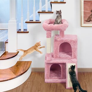 pink cat tree tower