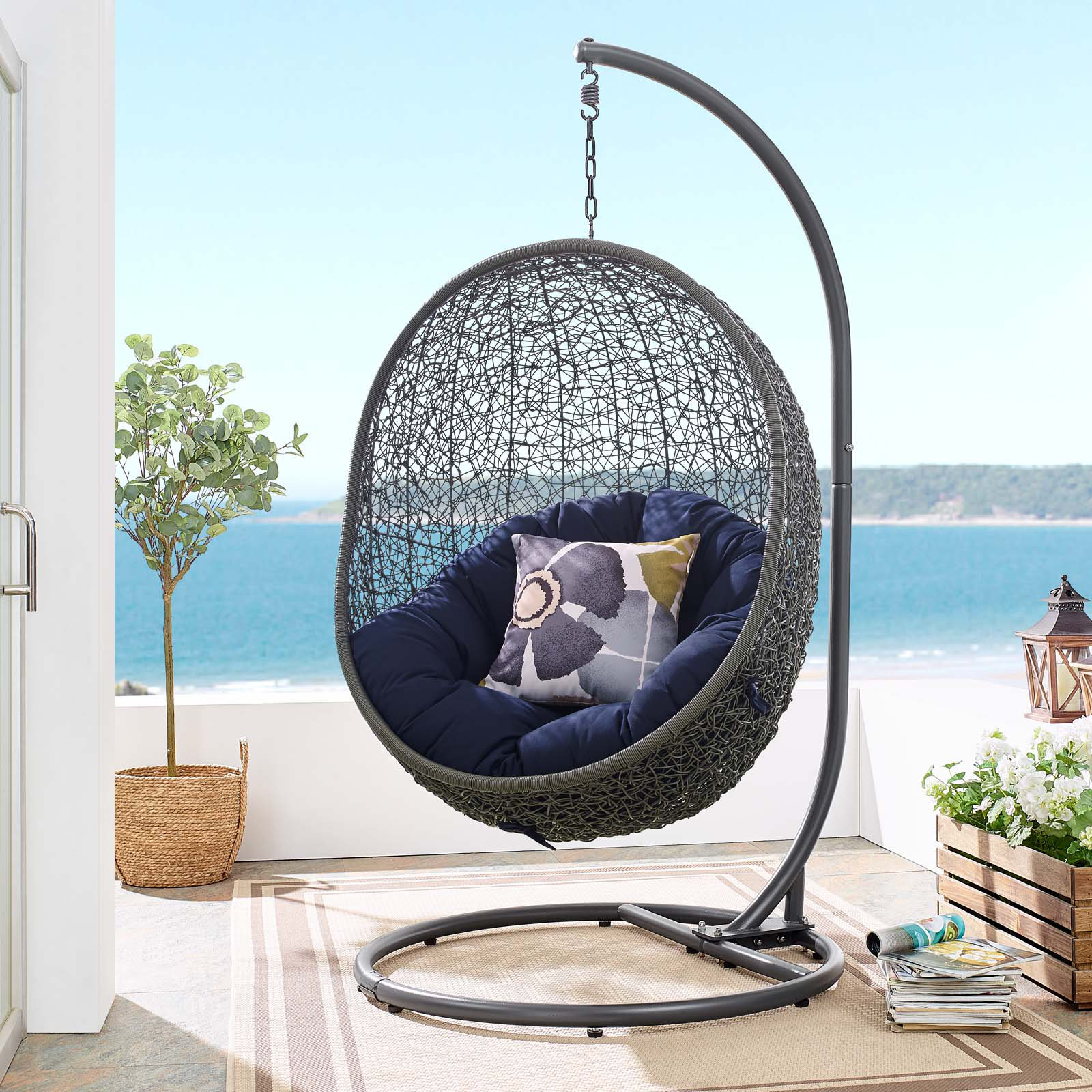 Bayou Breeze Wisconsin Outdoor Patio Swing Chair With Stand Wayfair Wisconsin Outdoor Patio Swing Chair