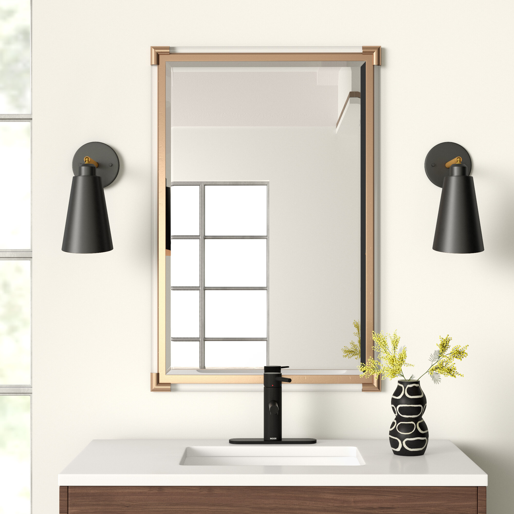 Allmodern Jill Beveled Bathroom Vanity Mirror Reviews Wayfair