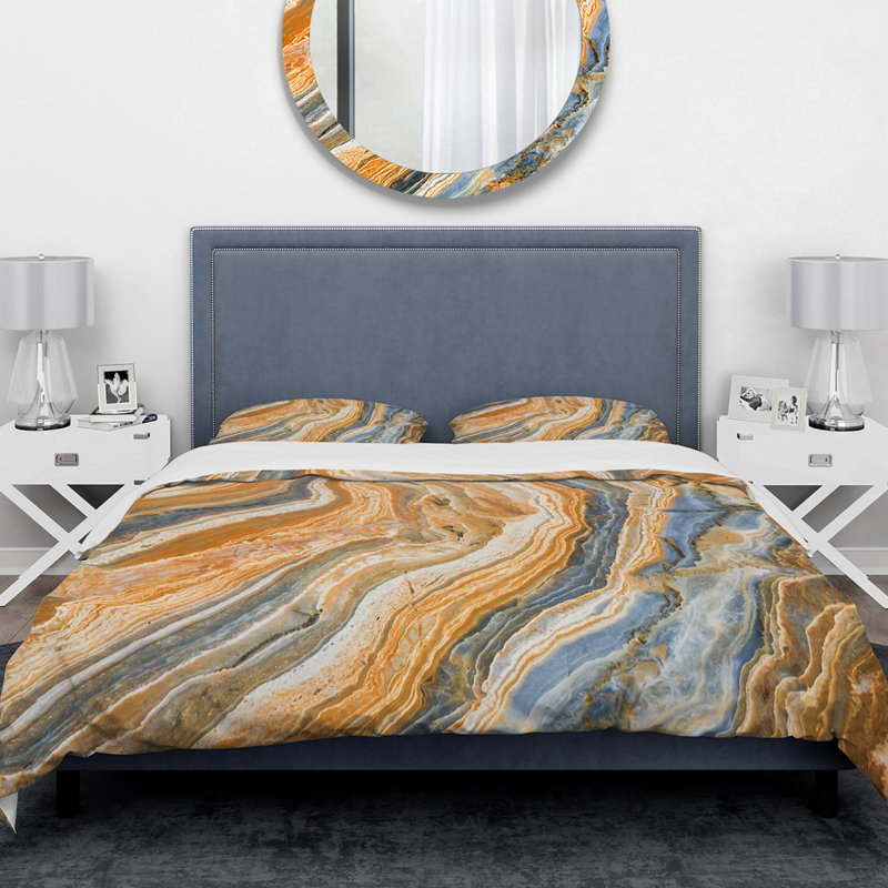 East Urban Home Designart Segment Layers Of Marbled Rock Duvet Cover East Urban Home Designart Segment Layers Of Marbled Rock Duvet Cover Set Wayfair