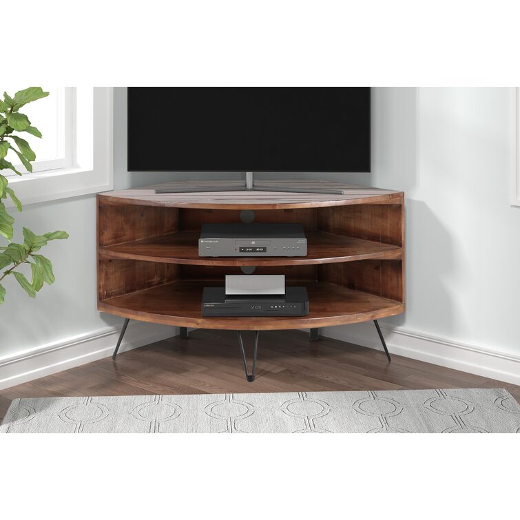 Steelside Lockheart Solid Wood Corner Tv Stand For Tvs Up To 48 Reviews Wayfair