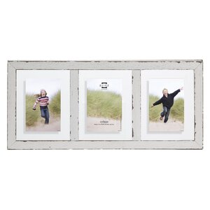 3 Opening Bristol Distressed Wood Float Picture Frame