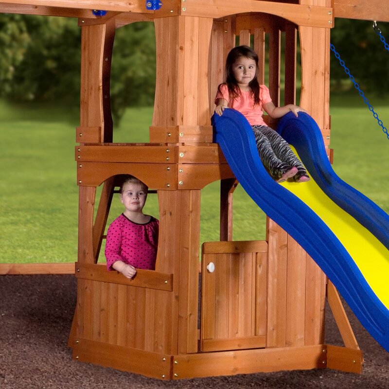 backyard discovery parkway all cedar wood playset swing set