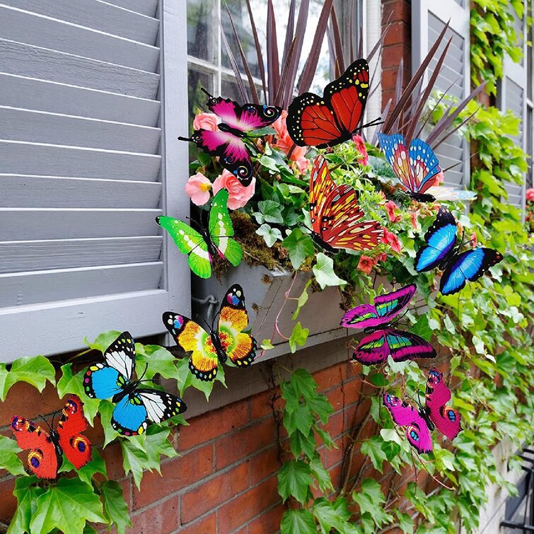 Solar Powered Flying Color Butterfly 3 PCS/Set Butterflies Garden Yard Decor Hot 
