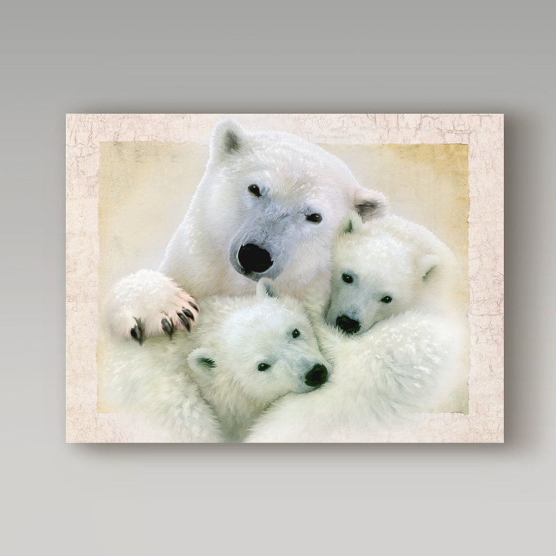 Trademark Art Polar Bear Family Acrylic Painting Print On