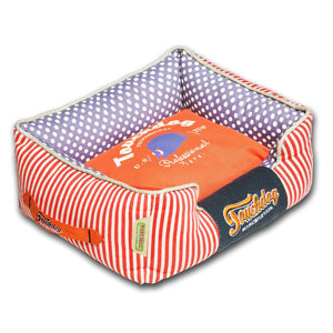 Polka-Striped Polo Easy Wash Rectangular Fashion Dog Bed