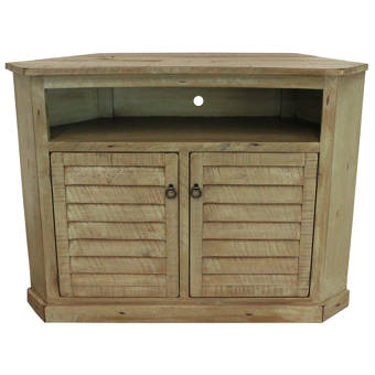 Rosalind Wheeler Mackey Rustic Tall Curve Corner Tv Stand For Tvs