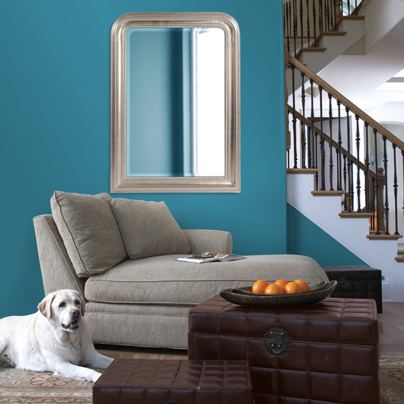 One Allium Way Arched Metallic Silver Wood Wall Mirror Wayfair