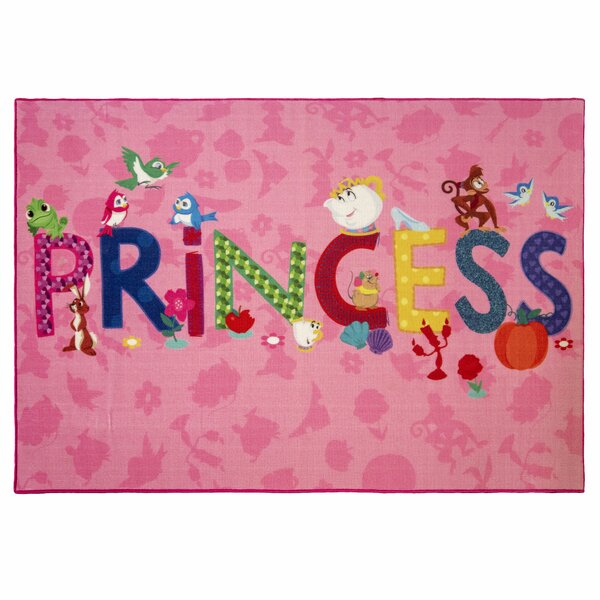 Children’s Rug Play Mat Official Disney Cinderella Princess in Pink 95 x 133cm 
