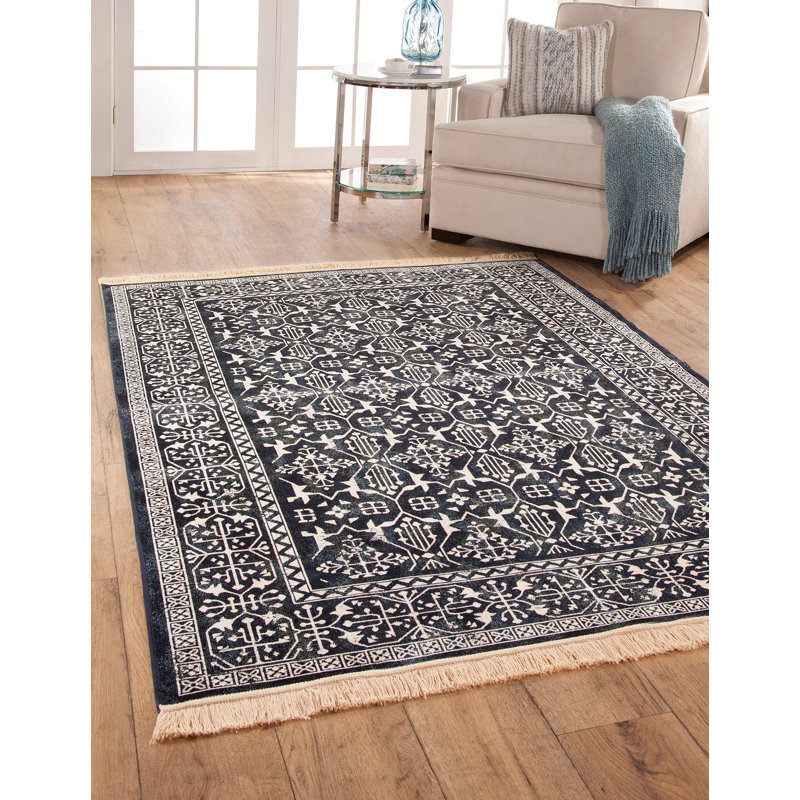 Darby Home Co Beecroft Navy/White Area Rug & Reviews Wayfair