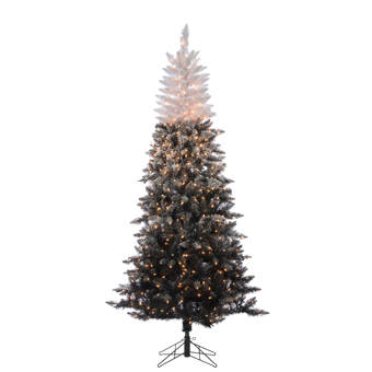The Holiday Aisle 7 5 Black Pine Artificial Christmas Tree With 500 Clear White Lights Wayfair