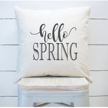 hello spring pillow