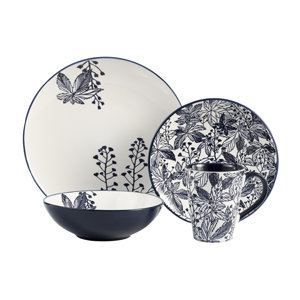 Floral 16 Piece Dinnerware Set, Service for 4
