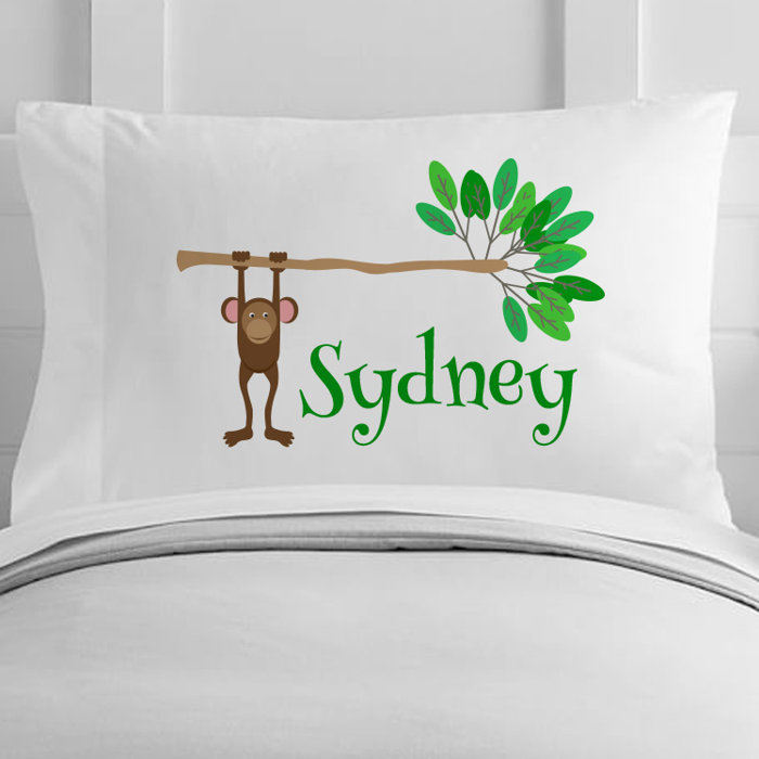 4 Wooden Shoes Personalized Monkey Toddler Pillow Case Wayfair
