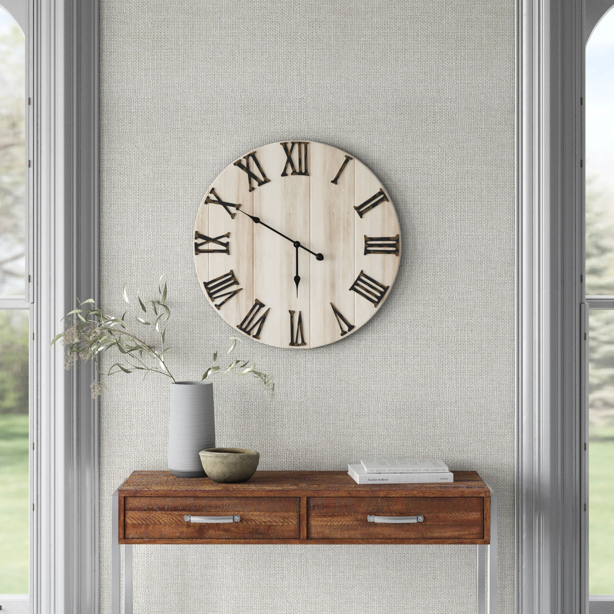Extra Large 122cm Distressed Aged Metal Iron Roman Numeral Clock High Quality Extra Large 122cm Distressed Aged Metal Iron Roman Numeral Clock High Quality
