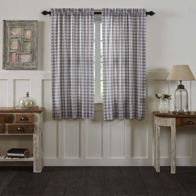 August Grove Caulder Buffalo Check Lined 100 percent Cotton Curtain Panels