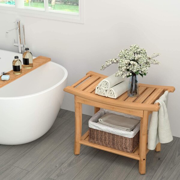 bathroom bench bamboo