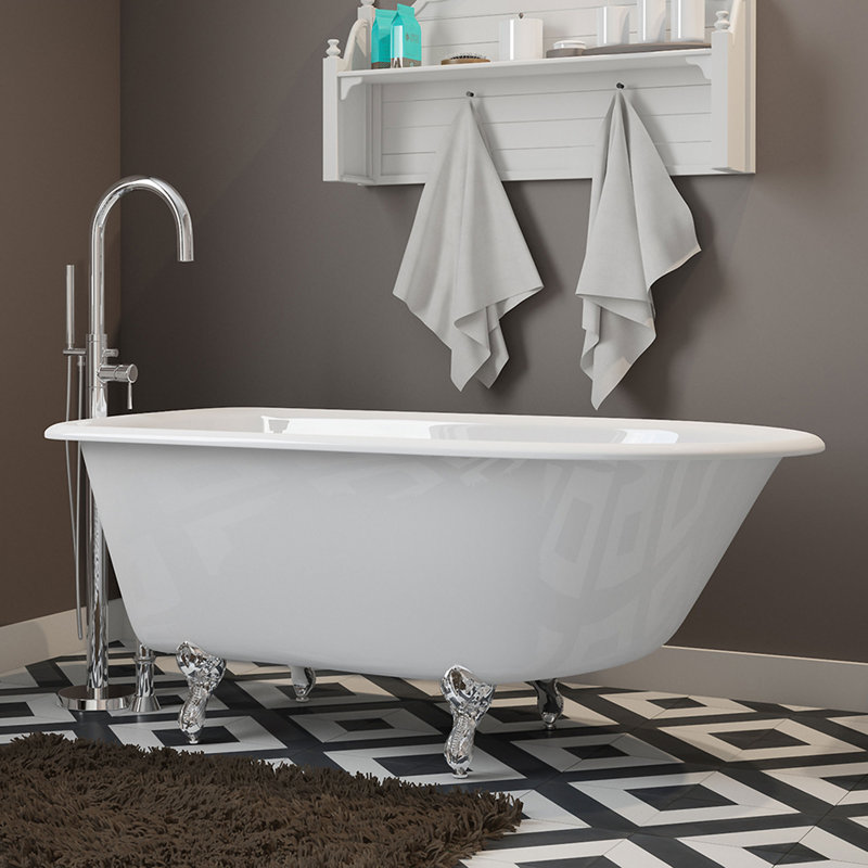 Cambridge Plumbing 55 X 30 Clawfoot Bathtub In Wall Mount 55 X 30 Clawfoot Bathtub In
