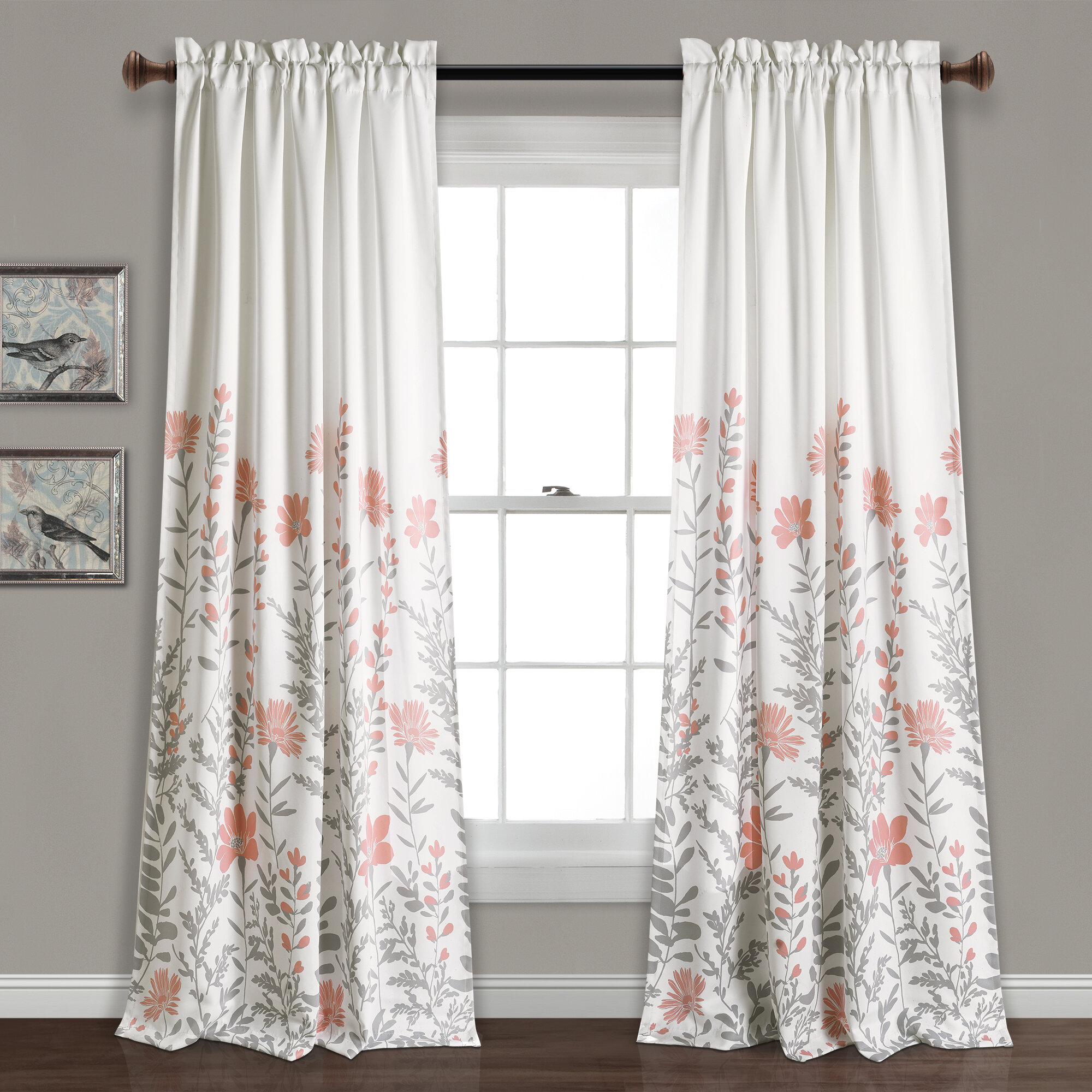 Three Posts Hilliard Nature Floral Room Darkening Thermal Rod