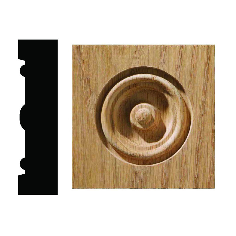 Ornamental Mouldings Red Oak Bullseye 3 25 H X 3 25 W X 0 82 D