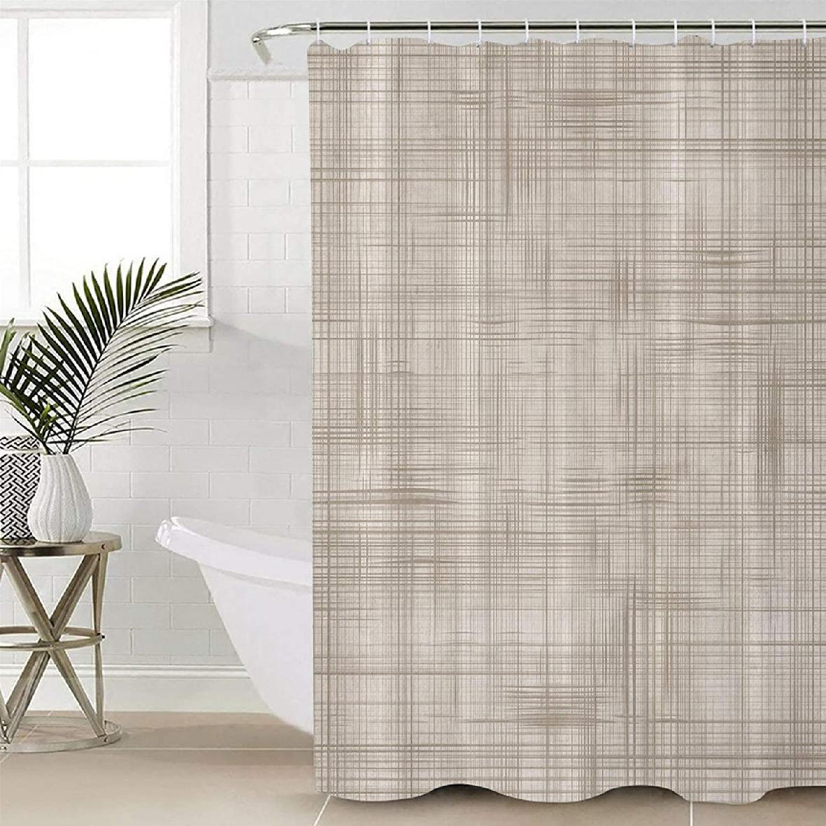 Waterproof Fabric Retro Brown Damask Pattern Shower Curtain Liner Bathroom Mat Waterproof Fabric Retro Brown Damask Pattern Shower Curtain Liner Bathroom Mat