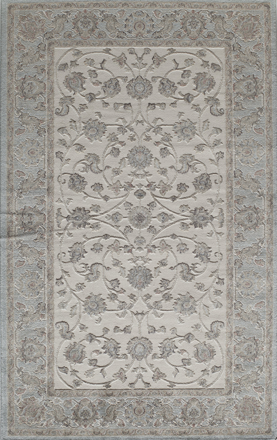 Threadbind Sheldon Power Loom Ivory Blue Rug Wayfair