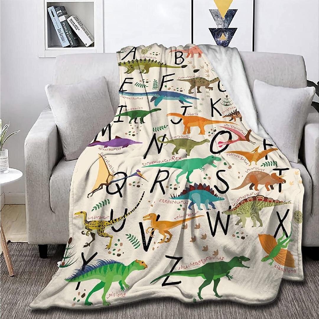 Microfiber Soft Blanket Comfortable Machine Washable Throw Blanket Skin-Friendly Flannel All Seasons Bed Throws for Camping Boys Couch 60x50 Inches